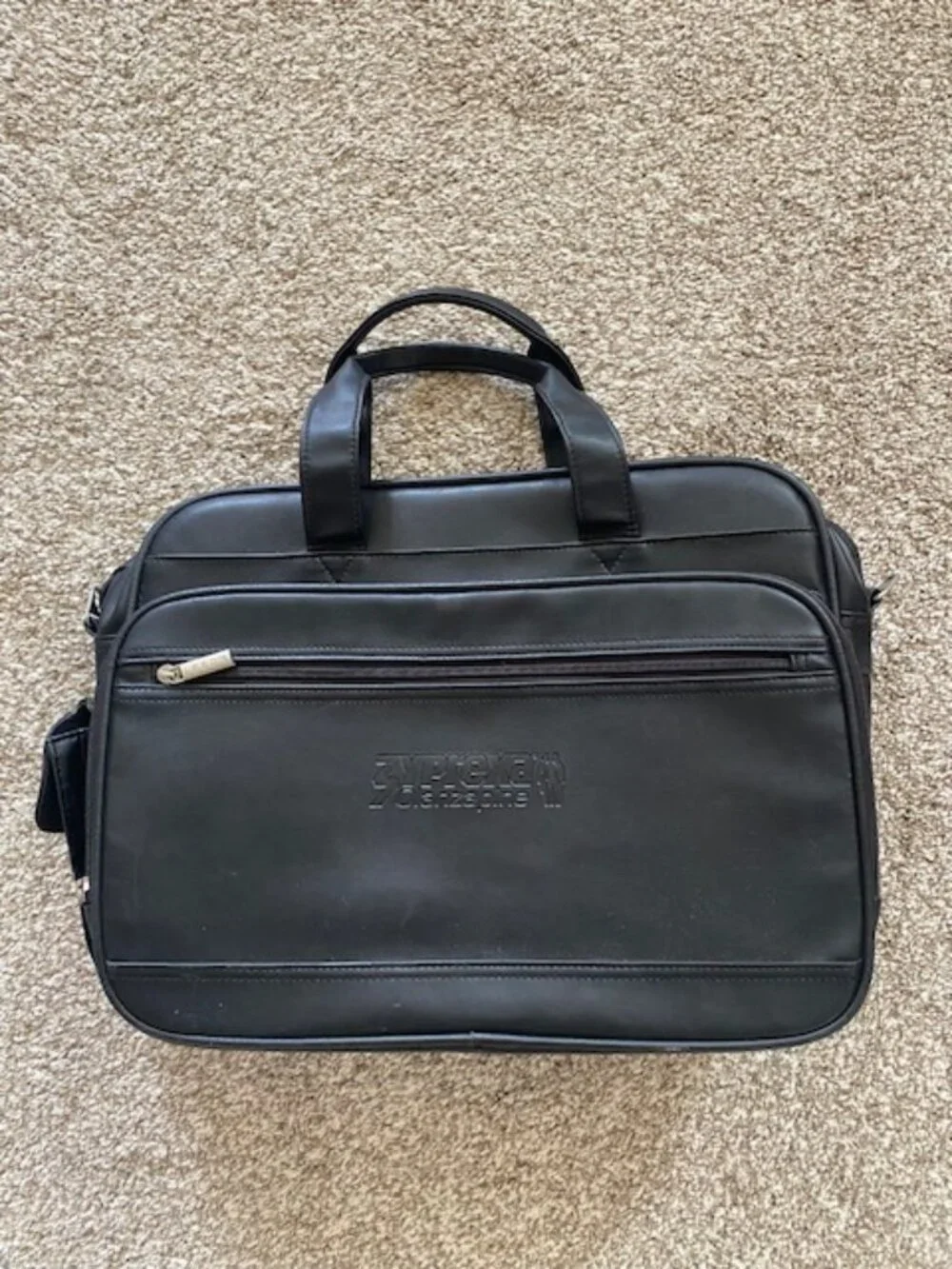 Leeds Black Leather Pharmaceutical Rep Bag Eli Lilly Zyprexa Pockets Travel